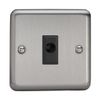 Varilight XSFOB Matt Chrome Flex Outlet Plate Black Inserts