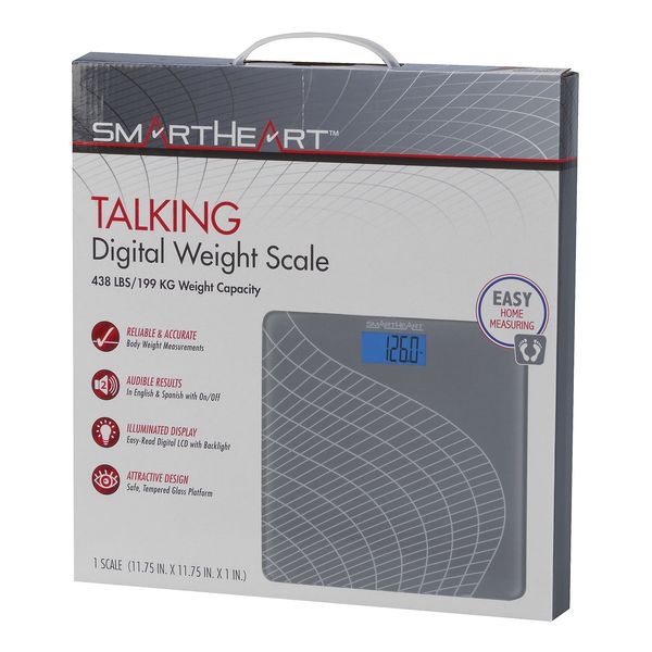 SmartHeart Talking Scale, Digital Bathroom Scale, 438 lbs Capacity (EA/1)
