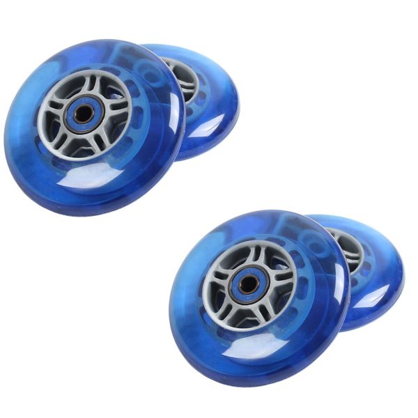 4 Blue 100mm Replacement Wheels + ABEC-7 Bearings for Razor Pro Kick Scooter