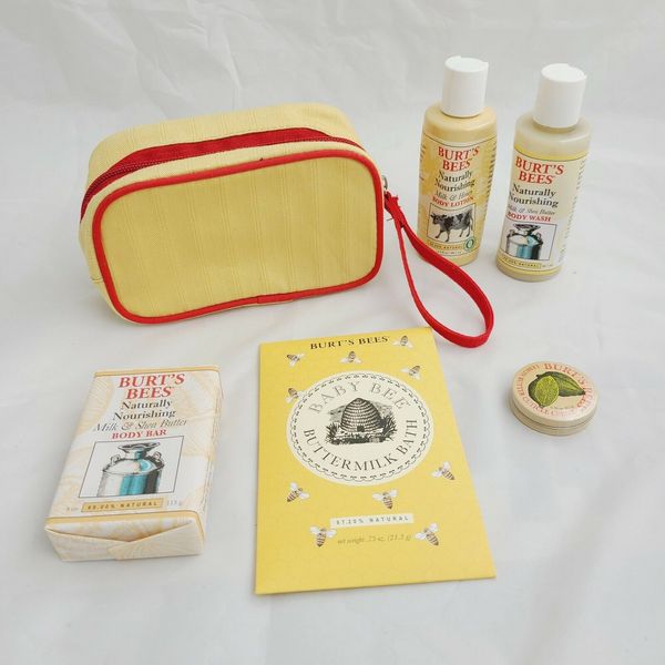 Burt's Bees Naturally Nourishing Set Body Bar Lotion Wash Cuticle Cream