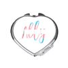 Ally text in transgender colours LGBT pride statement compact pocket mirror - silver heart shape