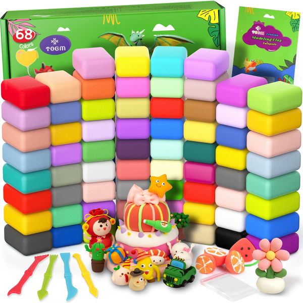 Air Dry Clay for Kids,Modeling Clay Kit 68 Colors with Sculpting Tools,Model Magic Clay, Arts and Crafts Gift for Birthdays & Holidays Boys Girls Ages 3-12