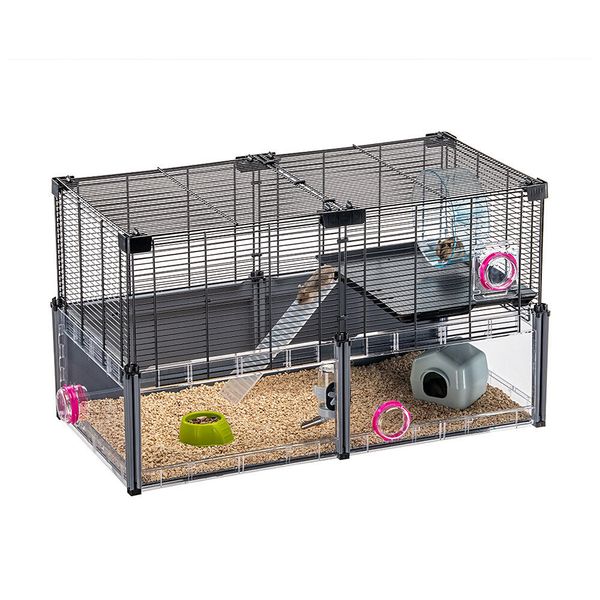 Hamster Cage MULTIPLA MEDIUM Ferplast Animal Pet Home with Accessories & Tubing