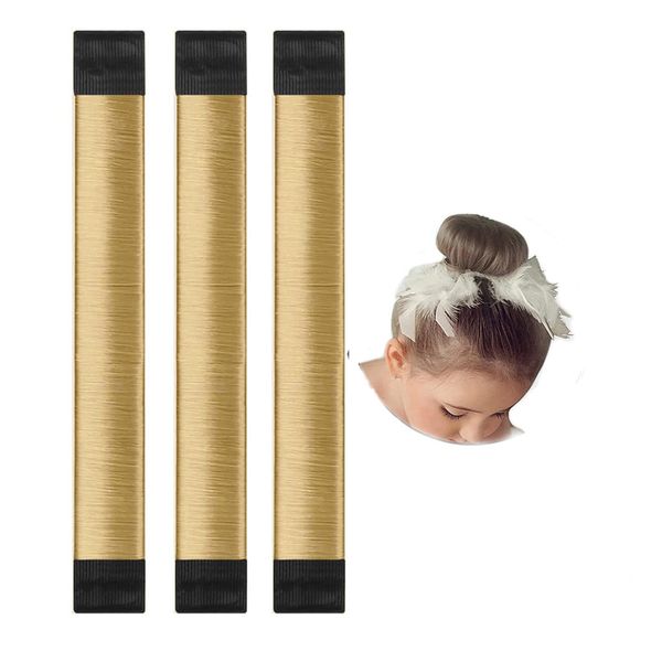 Small Hair Bun Maker for Kids, LHAAAYF 3 PCS Hair Donut Hair Bun Maker for Girls, Mini Hair Doughnut Shaper for Short and Thin Hair, Ballet Bun Maker, Easy Bun Hair Tool (Light Brown)