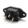kenable IEC 10A C14 3 Pin Chassis Panel Mount Plug Pins Connector 6.35mm TABS