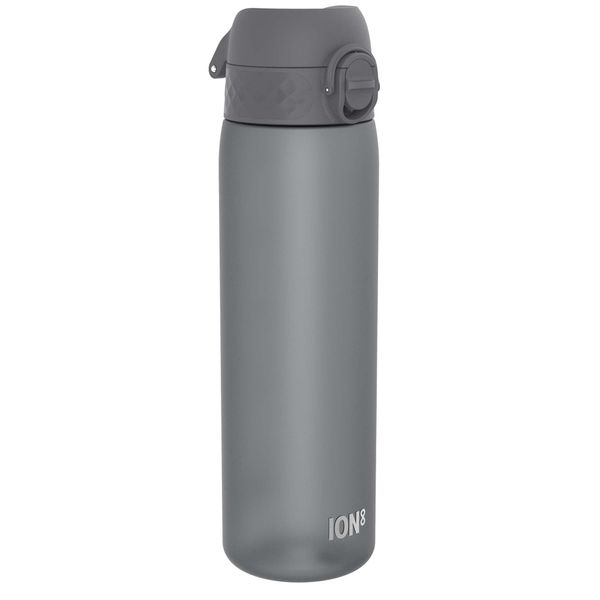 Ion8 500ml Water Bottle, BPA Free, Leakproof, Dishwasher Safe, Easy Open, Secure Lock, Clear Drinks Bottle for Boys & Girls, Small Gym Sports Drinking Water Bottle 500ml, Grey