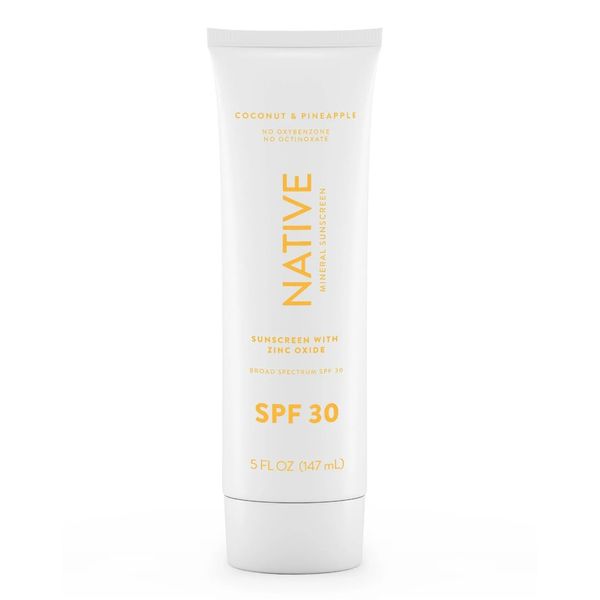 Native Coconut & Pineapple Mineral Sunscreen Lotion SPF 30, 5.0 oz (Coconut & Pineapple, 5 fl oz)