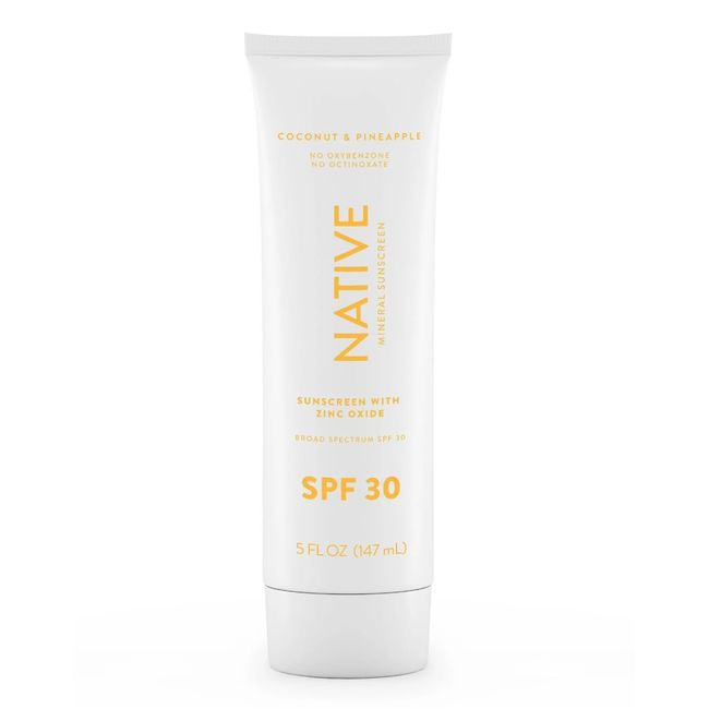 Native Coconut & Pineapple Mineral Sunscreen Lotion SPF 30, 5.0 oz (Coconut & Pineapple, 5 fl oz)