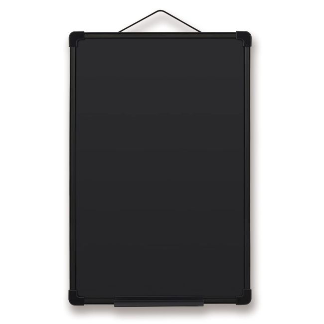 Asmix BB038 Plastic Frame Blackboard, M, Chalkboard, Marker, Magnetic Tray, Black