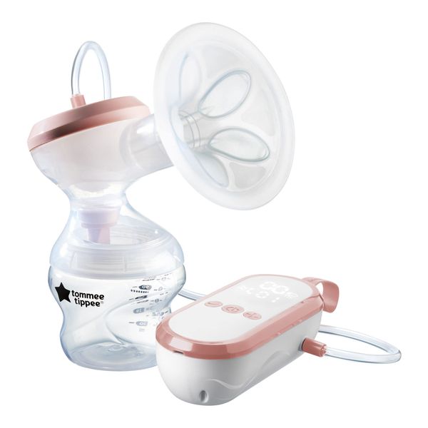 Tommee Tippee Made for Me Single Electric Breast Pump, Massaging Silicone Cup, USB Rechargeable, Quiet, Portable, Express Modes, Baby Bottle Included