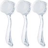 3 Pieces Face Brush Cleansing Manual Acrylic Handle Facial Scrubbers Soft Bristle Exfoliator Cleaner Brush Scrub Exfoliating Facial Brush for Face Care Makeup Skincare Removal (Transparent)