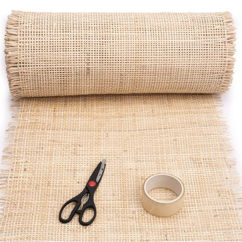 18" Width Square Cane Webbing | Mesh Pre-Woven Cane 18In W x 12 Feet L | Rattan Cane Webbing roll | Net Open Weave Wicker Cane Webbing Material for Cabinet, Door (12 FEET)