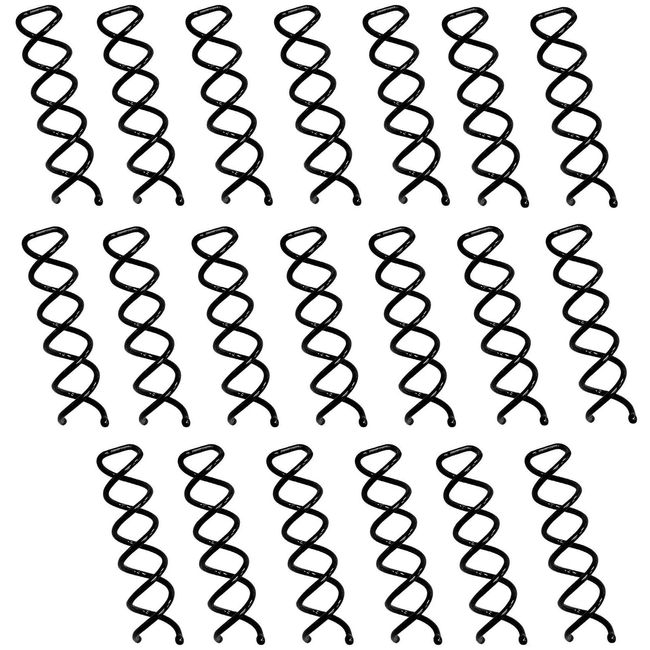 WUDQIJI Spiral Pin Spin Clip 20 Stück Schwarz Spirale Haarspange Brötchen Haarnadel Spirale Haar Clip Spiralhaarnadeln Spirale Haarnadeln Spiral Hair Pins Clips für DIY Haar Stil Haarstyling