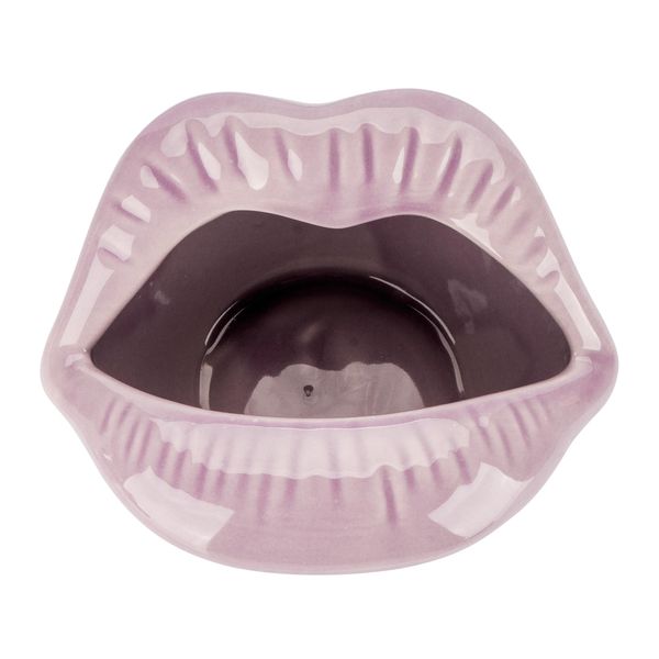 CAIRIAC Ceramic Red Lips Lipstick Ring Holder, Lip Ceramic Holder, Lip Ceramic Storage Rack Suitable for Storing Cosmetics, Hair Clips, Jewelry as Gifts for Women, Birthdays, Valentine's Day(Purple)