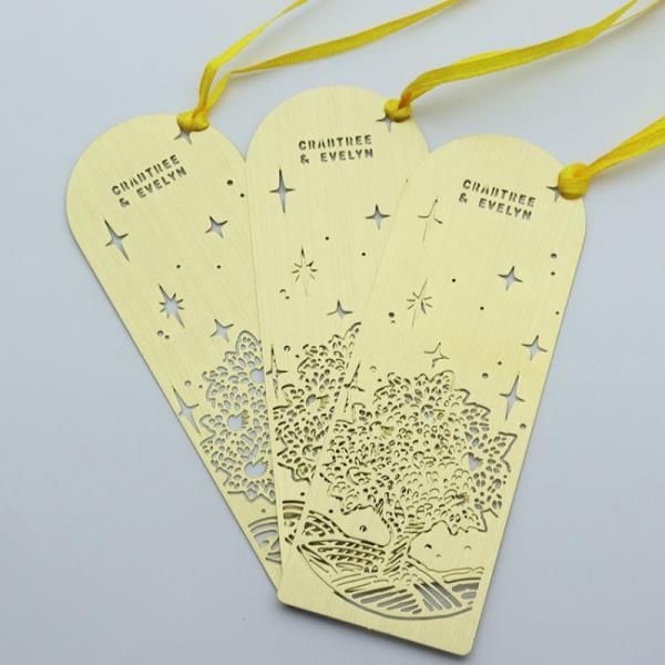 BOYA Custom Engraved Logo Gold Plated Etched Wish Tree Metal Bookmark Product