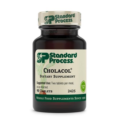 Standard Process Cholacol - Fat Digestion Enzymes and Gallbladder Support with Honey, Bile Salts, Collinsonia Root - 90 Tablets