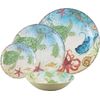 ware 16 Piece Sea Turtle Melamine Dinnerware Sets, Outdoor Dishes Set, Plates an