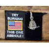 Guardian Bell Try Burning This One A-Hole USA FLAG with Matching Biker Patch