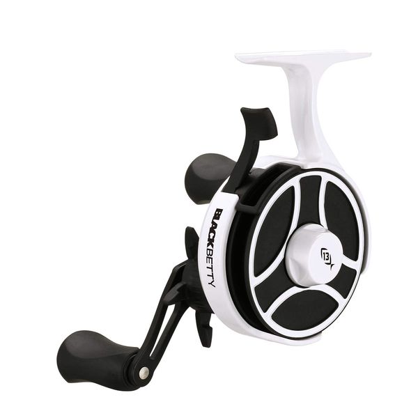 13 FISHING - Freefall Ghost - Inline Ice Fishing Reel - 2.5:1 Gear Ratio - Right Hand Retrieve - BBFFGW2.5-RH