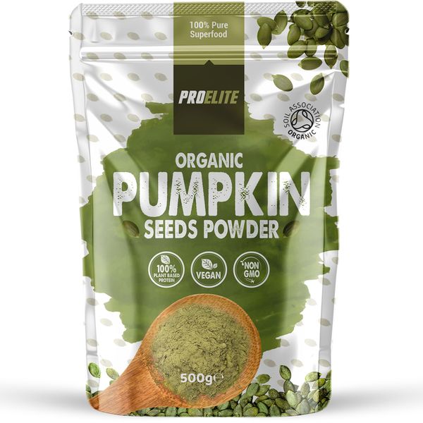 Organic Pumpkin Seed Protein Powder - 60% Protein - Superfood Vegan Protein Plant Proteins by PROELITE (500g, Unflavoured)