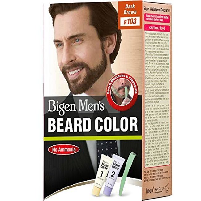 Bigen Men's Beard Colour | No Ammonia Formula with Aloe Extract & Olive Oil - 103 Dark Brown