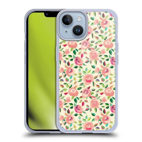 Head Case Designs Officially Licensed Micklyn Le Feuvre Pastel Roses in Blush Pink and Cream Florals 2 Gel Case [Military Grade Protection] Compatible with Apple iPhone 14