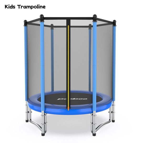 Trampoline for Kids Trampoline with Enclosure Net Basketball Hoop Kid Trampoline