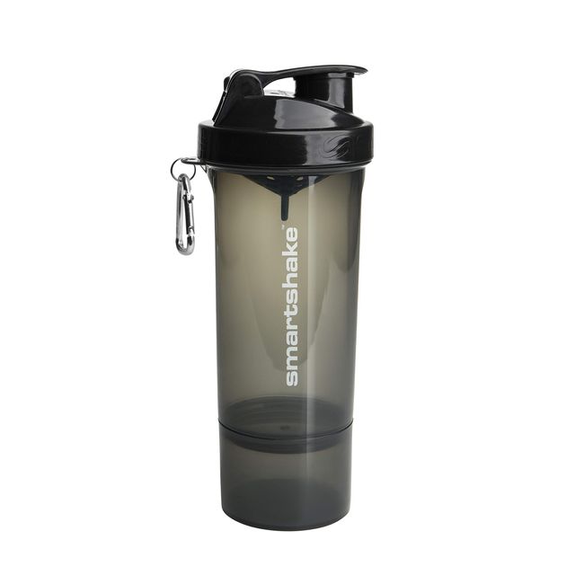 Smartshake Slim Shaker Bottle, 500 ml Capacity, Gunsmoke Black