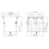 2-Gang Square Floor Box Assembly Kit Brass Flip Cover 15A TR Duplex Datacom