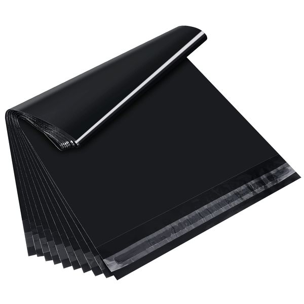 Anstore 60 Versandbeutel Plastik Versandtaschen 300x400mm, Wasserdichte Plastikversandbeutel, Selbstklebend und Blickdicht, Versandbeutel Plastik für Kleidung und Textilien, Schwarz