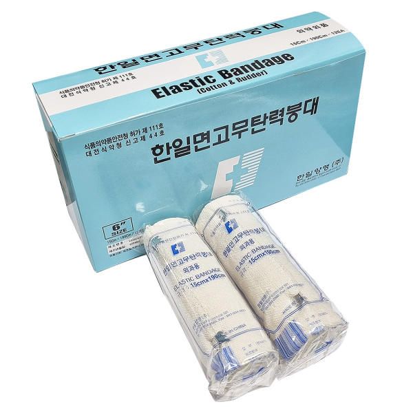 Hanil Corporation Compression Bandage 6 inches 15 cm 1 roll (soft high-quality cotton yarn elastic bandage)