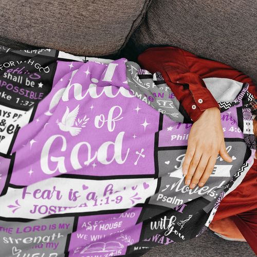 Muxuten Christian Gifts for Women Men Blanket 60"x50", Christian Gift for Kids, Religious Bible Catholic Spiritual Inspirational Baptism Birthday Gift Ideas Blankets