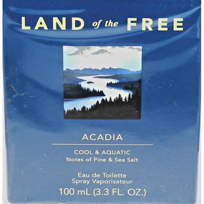 Land of the Free Acadia Cool & Aquatic 3.3 fl oz Sealed NOTES OF PINE & SEA SALT