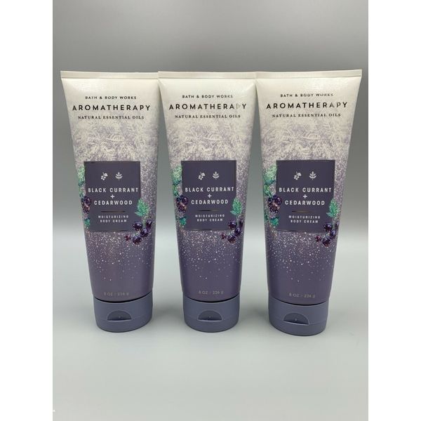 Bath & Body Works Aromatherapy Black Currant Cedarwood Body Cream S/3 #601