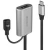 Lindy 5m USB 3.1 Active Extension Cable Type C to A - Black/Silver