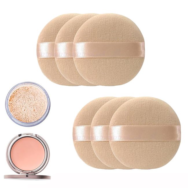 SHULLIN 6 Stück Gesichts Schwamm Puff Unisex Schaum Schwämme Make-up Schwämmchen Gesichtsfarbe Schwamm Puderquasten Foundation schminkschwamm für BB-Creme Sonnencreme Creme und Puder(Hautfarbe)