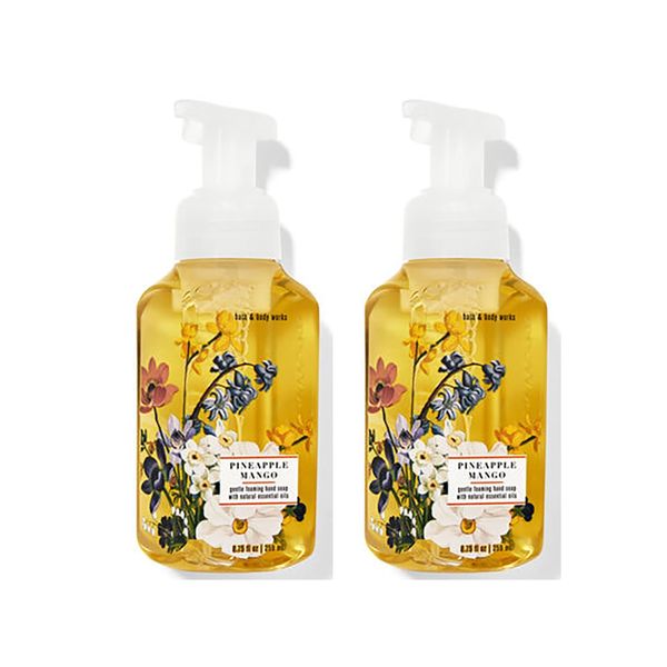 Bath & Body Works Bath and Body Works Gentle Pineapple Mango Foaming Hand Soap 8.75 Ounce 2-Pack (Pineapple Mango) 17.5 Ounce