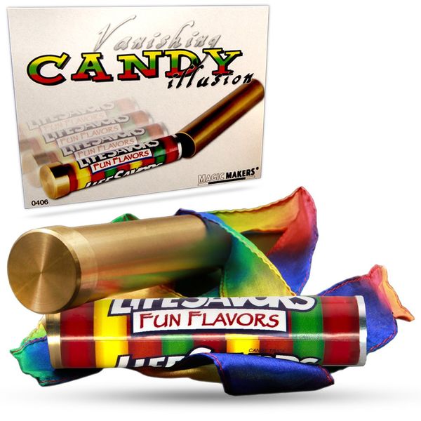 Magic Makers Vanishing Candy Illusion - Candy Into Silk Streamer Magic Trick