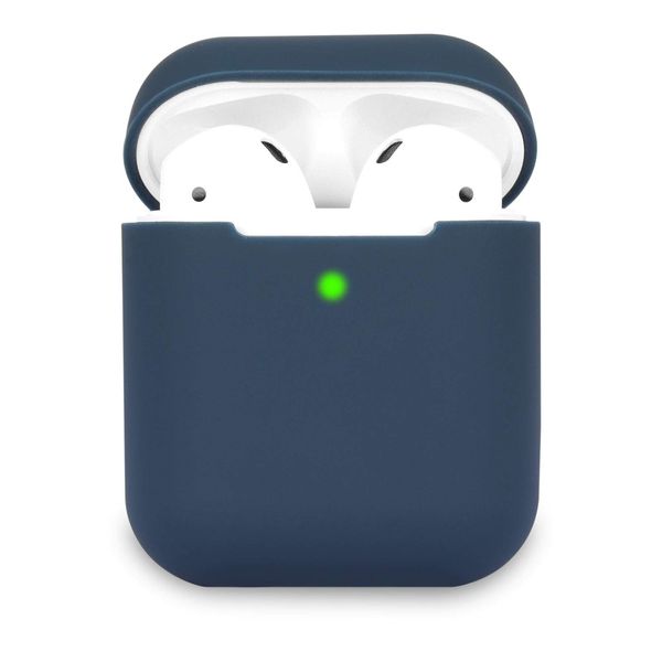 KOKOKA Case Cover Compatible with AirPods 2, Silicone Shockproof Case Cover for Airpods 2 [Front LED Visible][Support Wireless Charging] Deep Blue