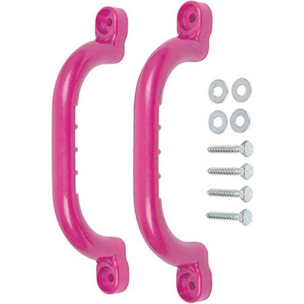 Swing Set Stuff Playground Handles with SSS Logo Sticker, Pink, 10"