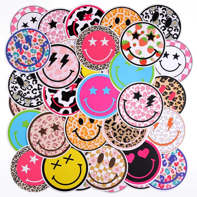 MUBYOK 2.5inch Pack of 100 Smiley Freshie Cardstock Cutouts Round for Car Freshies Supplies,Aroma Beads and Circles Freshies Silicone Molds Accessories