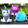 Bleacher Creatures Kuricha 6" Narwhal Sitting Plush - Soft Chibi Inspired Toy