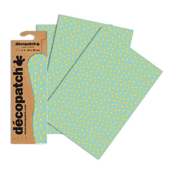 Décopatch Happy Lemon Paper, 30x40cm (Pack of 3 sheets)