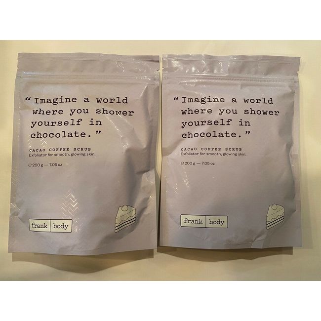 NEW Frank Body Cacao Coffee Scrub 7.05 oz Set of Two