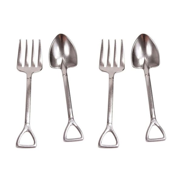 Set 4 Gardeners Cutlery Shovel And Fork 2+2