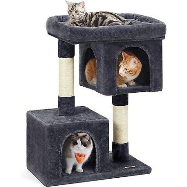 Feandrea Cat Tree, 33.1-Inch Cat Tower, L, Cat Condo for Large Cats up to 16 lb,