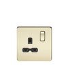 Knightsbridge SFR7000PB Screwless 13A 1G Dp Switched Socket-Polished Brass