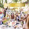 Blue and Gold Rim Plastic Dinnerware (200-Piece) Plastic Plates, Plastic Cutlery, Plastic Cups and Guest Towels - Service for 25 Guests Place Setting for Wedding, Party, Baby Shower, Birthday, Holiday