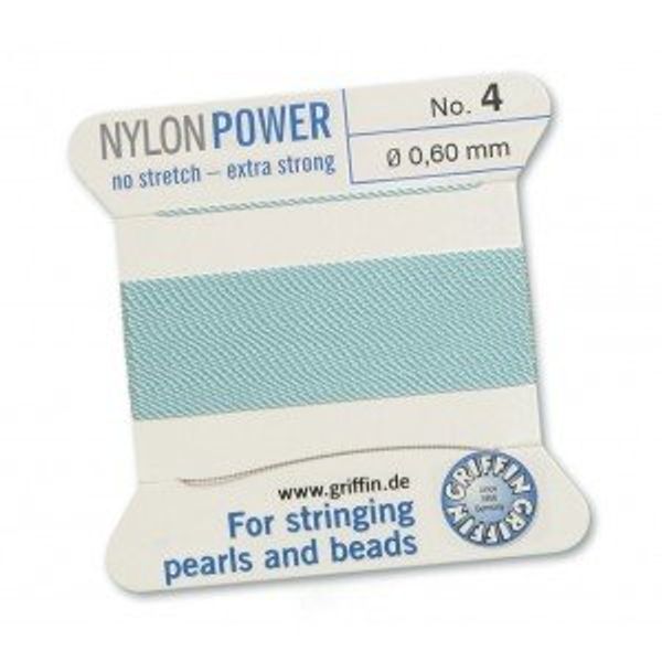 Power Cord No.4 w/Needle Turquoise 2m Qty 1