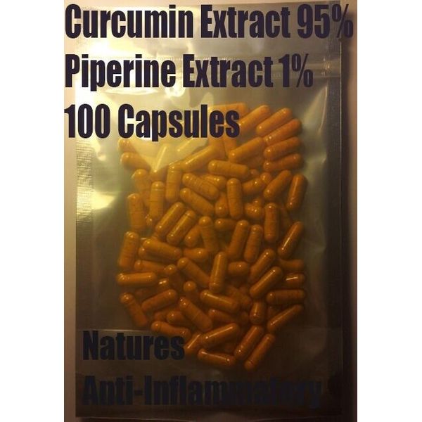 Curcumin Extract 95% + Piperine Extract 1% 100 Capsules - High Quality Extract